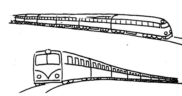 火车轨道卡通简笔画图片