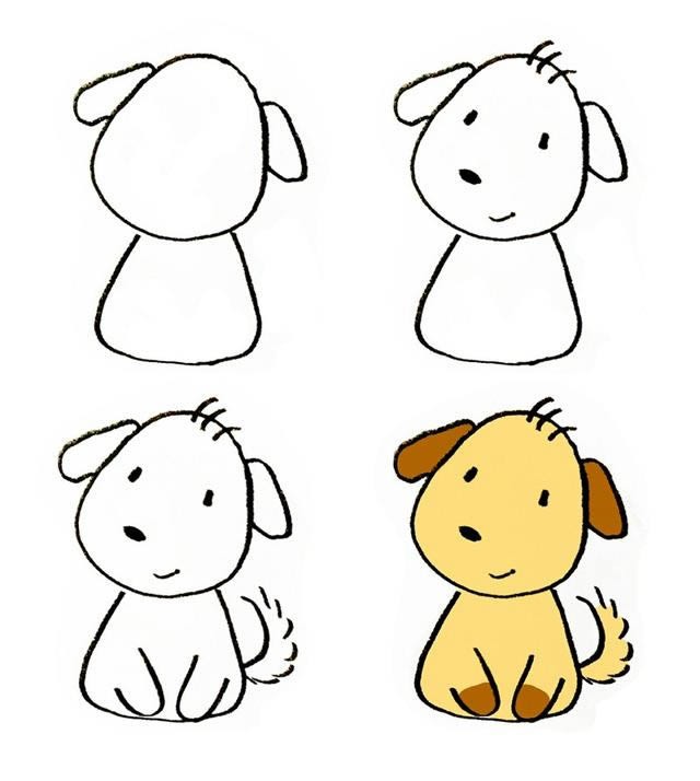 狗的简笔画简单卡通图片