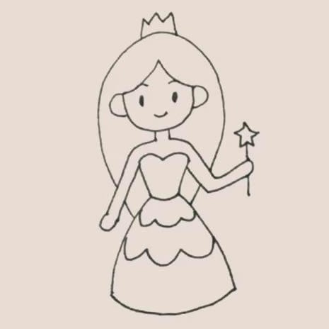 幼儿简笔画公主的画法图片