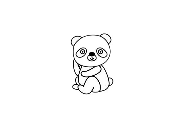 熊猫抱竹子简笔画图片图片