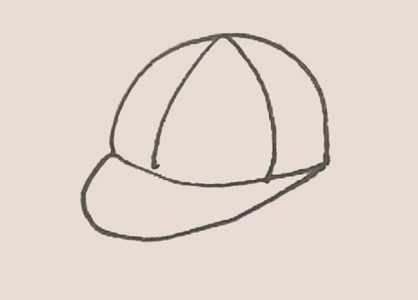 鸭舌帽简笔画的画法步骤图解教程,图片,简笔画