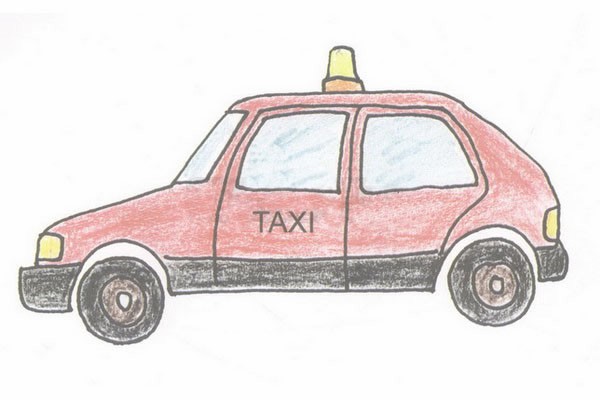 乘出租车简笔画图片