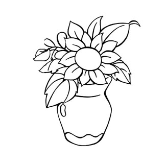 花瓶里的花朵植物花简笔画步骤图片大全