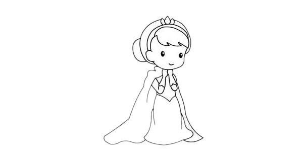 艾莎公主裙简笔画图片