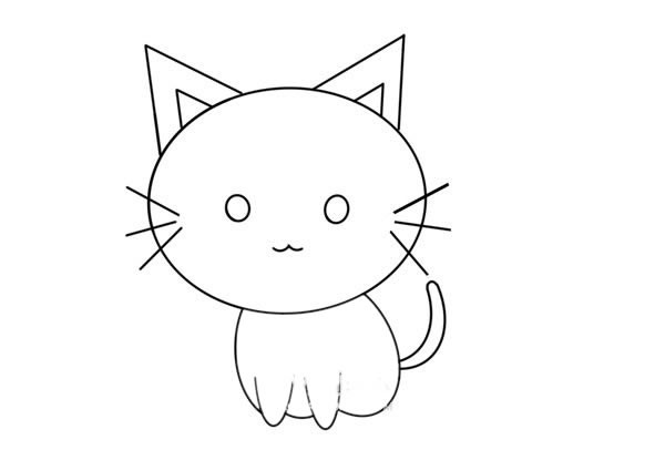 可爱呆萌小猫简笔画画法步骤图片小猫怎么画