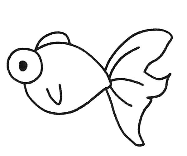 简笔画小金鱼怎么画图片