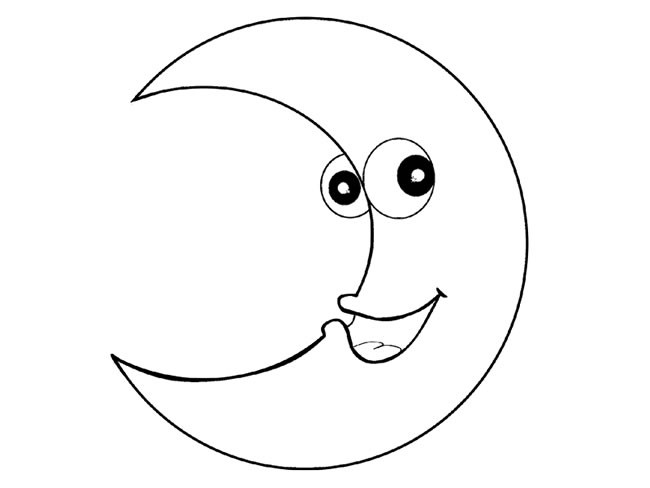 3款可爱的卡通月亮简笔画图片