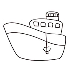 轮船的画法简单图片