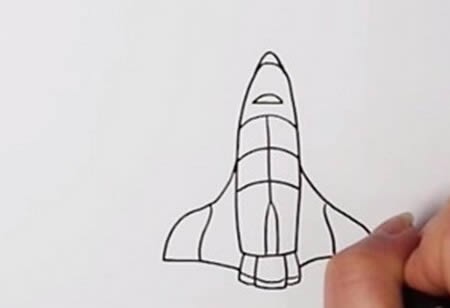 航天飞机怎么画简笔画步骤图解-航天飞机简笔画彩色