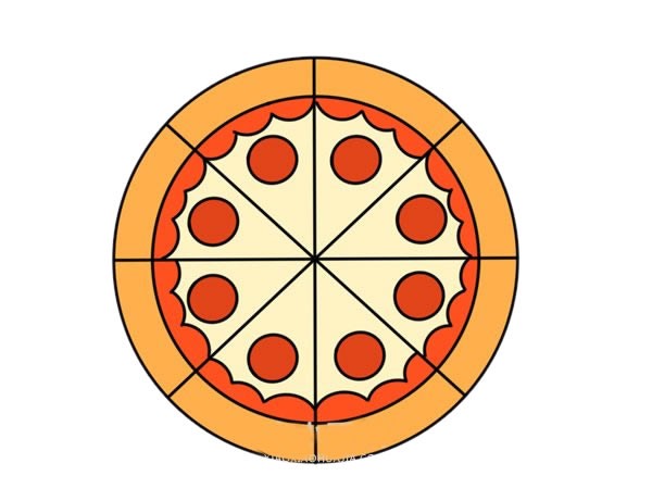 彩色披萨简笔画图片