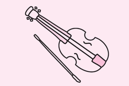 提琴怎么画简单图片