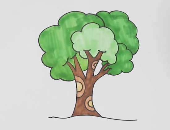 彩色大树怎么画简笔画简单又好看