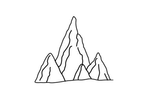 山峰风景简笔画简单画法步骤图片