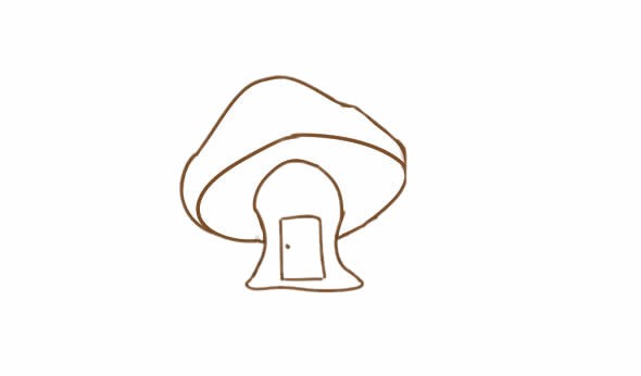 蘑菇屋简笔画画法步骤图片