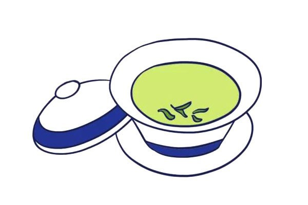 龙井茶的简笔画图片