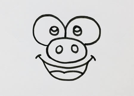 小猪怎么画简单又可爱步骤图-猪的简笔画
