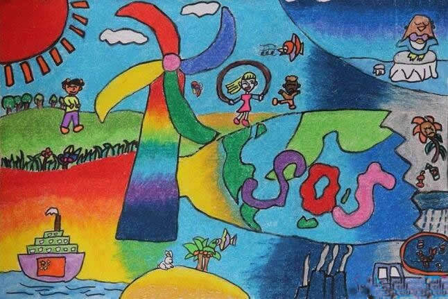 环保儿童画获奖作品欣赏 - 以环保为主题的绘画儿童画