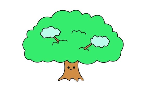 漂亮的大树简笔画画法步骤图片