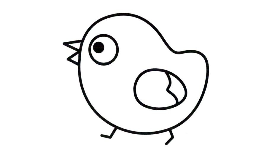 小鸡的简笔画简单图片