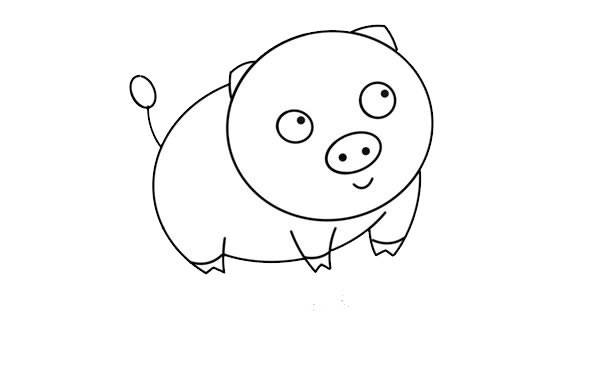 小猪简笔画呆萌图片 可爱小猪简笔画步骤图解教程