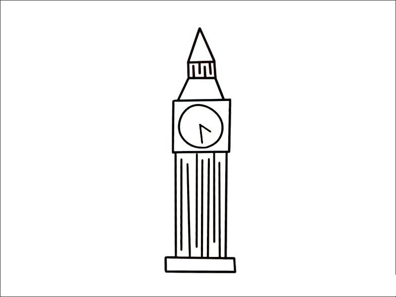 伦敦的简笔画 大本钟图片