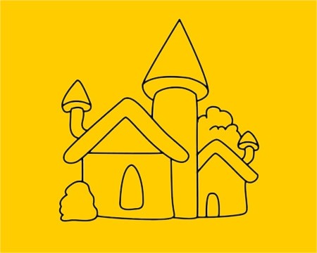 房子卡通简笔画城堡图片