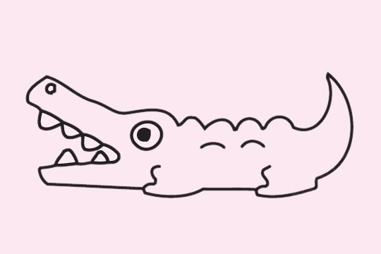 鳄鱼简笔画图的画法步骤教程