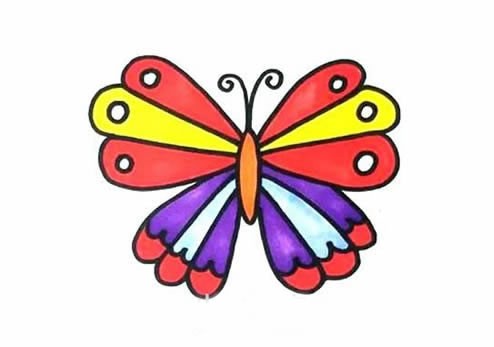 蝴蝶简笔画 简单彩色图片