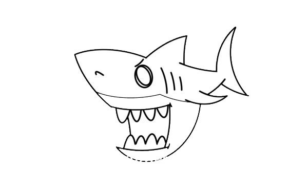 帅气的鲨鱼简笔画图片