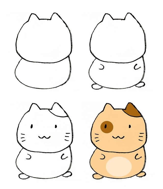 可爱小猫卡通简单画法步骤图儿童简笔画可爱的小猫画法步骤儿童简笔画