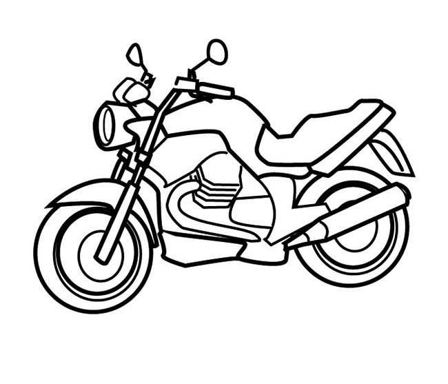 摩托车背景简笔画图片