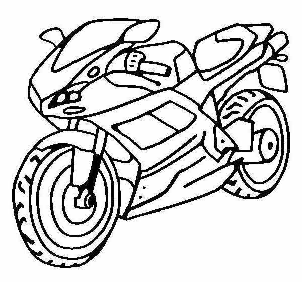 摩托车背景简笔画图片