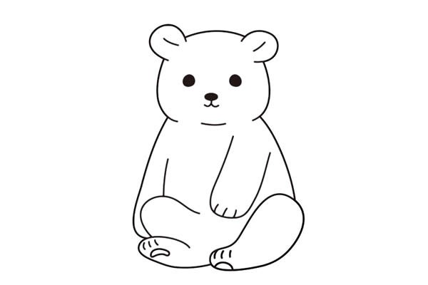 北极熊简笔画可爱卡通北极熊简笔画画法步骤图片