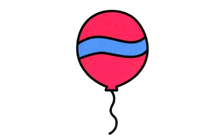 气球简笔画可爱彩色图片