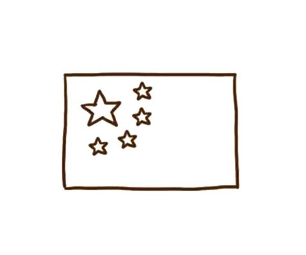 五星红旗怎么画幼儿学画中国国旗简笔画步骤教程