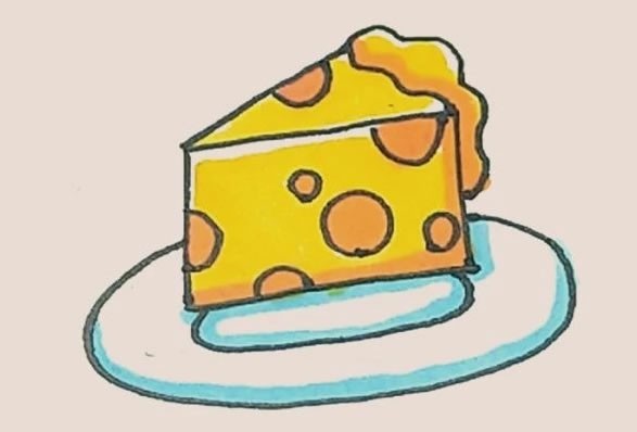 奶酪简笔画的画法步骤图