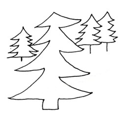 冬天松树林简笔画图片