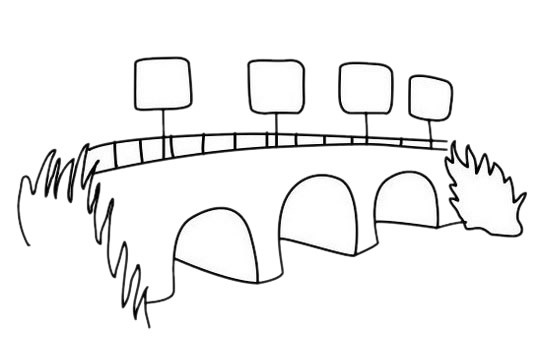 幼儿园画小桥的简笔画图片