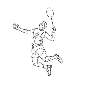 男生打羽毛球的简笔画图片