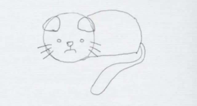 可爱的猫咪简笔画步骤图