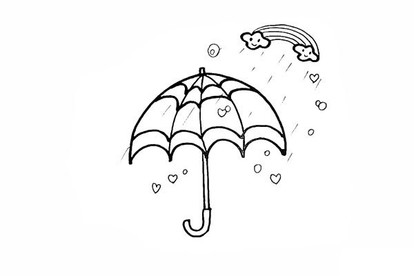 雨衣雨伞简笔画图片