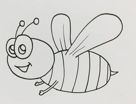 卡通蜜蜂怎么画简单好看-蜜蜂简笔画步骤图解