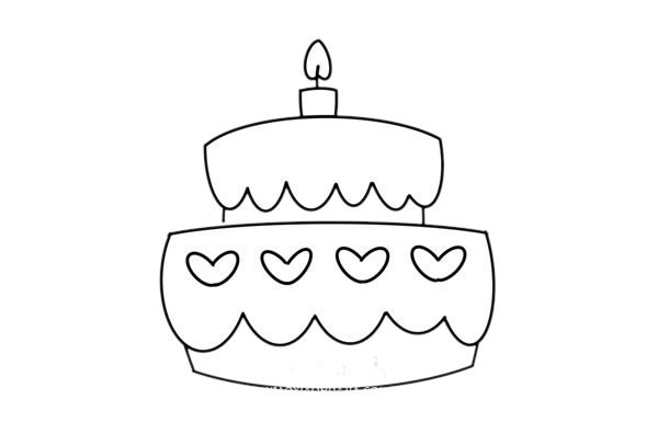 生日蛋糕的画法简笔画图片