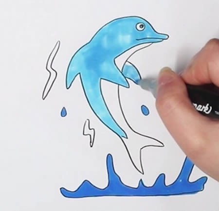 海豚怎么画简单又可爱-海豚简笔画图片
