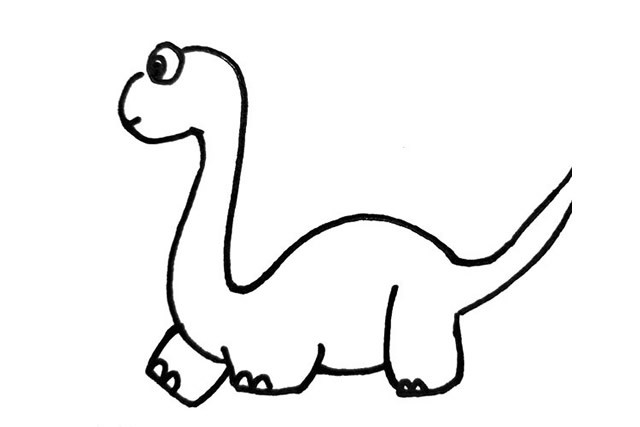 马门溪龙恐龙简笔画图片