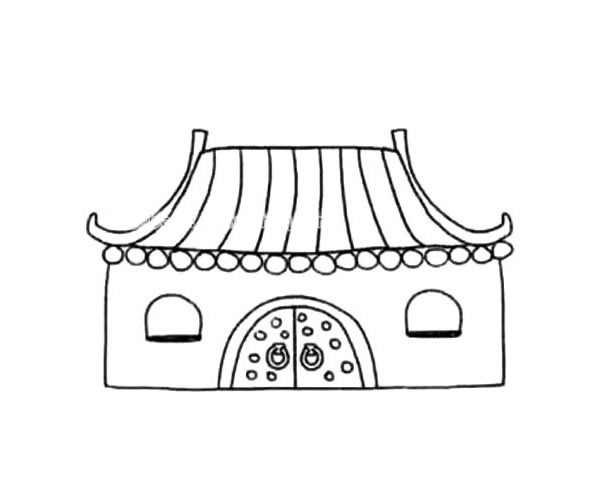 天宁禅寺，简笔画图片