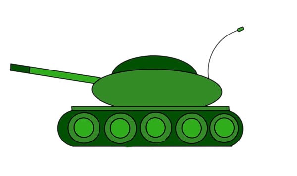 坦克画法_卡通坦克简笔画步骤图解教程