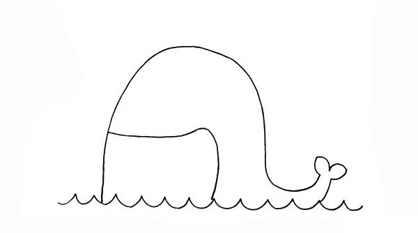 卡通鲸鱼简笔画