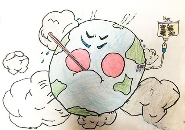 低碳环保创意儿童画_小学生环保画