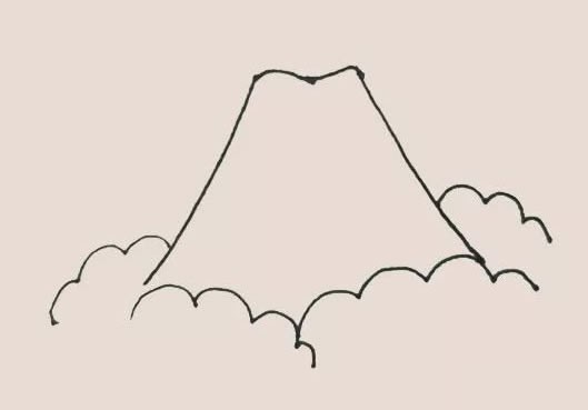 火山喷发简笔画